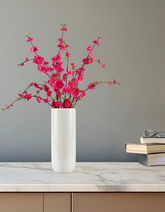 Artificial Cherry Blossom Flower Stick (100 cm, Dark Pink)